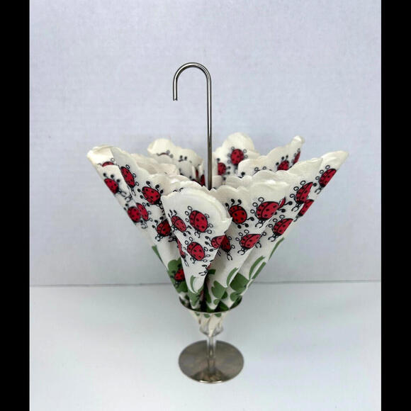 Vintage Metal Umbrella Upright Napkin Holder Stand Novelty - Picture 3 of 8